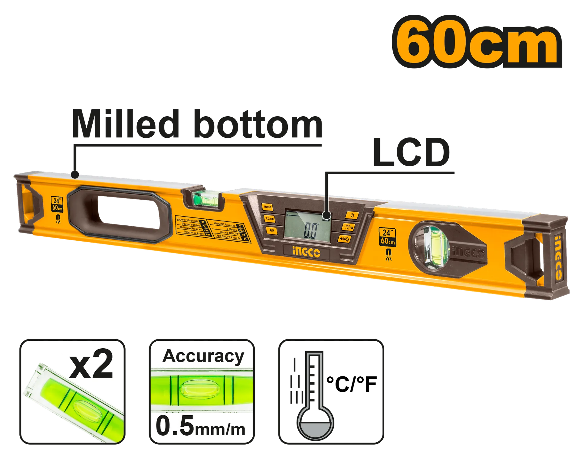Matës ujit digjital INGCO 60CM HSL08060D