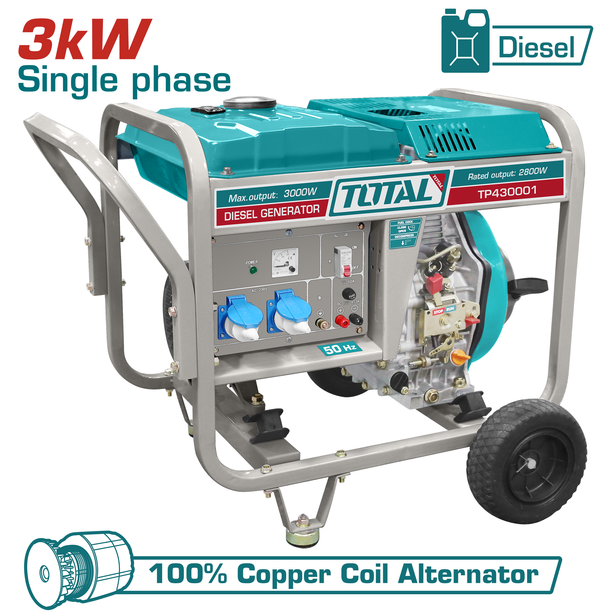 АГРЕГАТ ДИЗЕЛ 3000W TOTAL TP430001