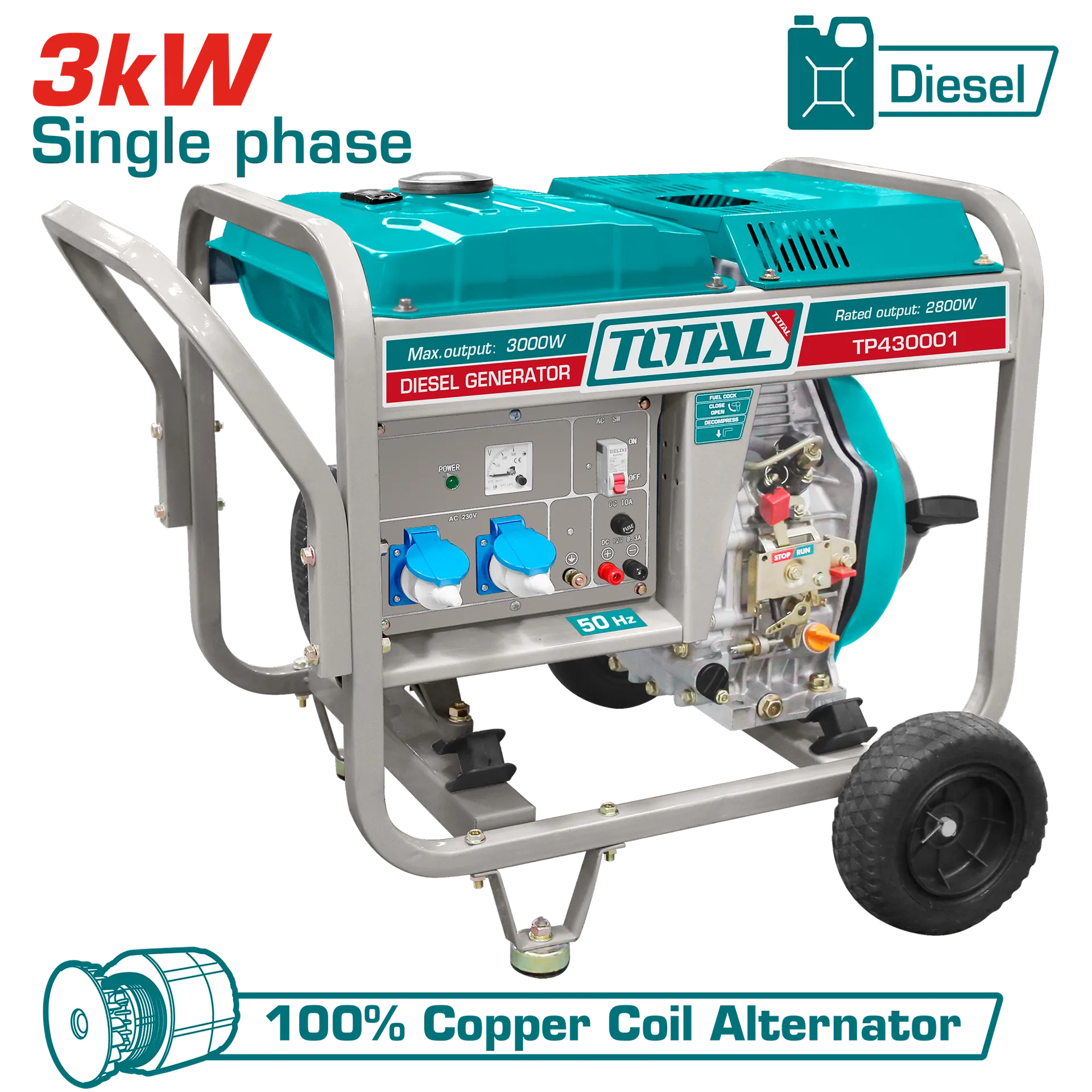 АГРЕГАТ ДИЗЕЛ 3000W TOTAL TP430001