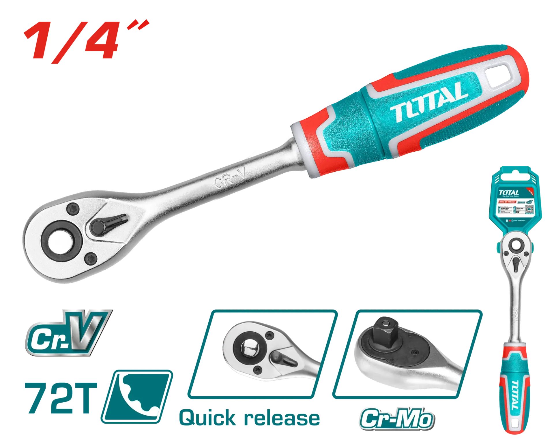 Çelës dinamometrik TOTAL 1/4″ THT106146