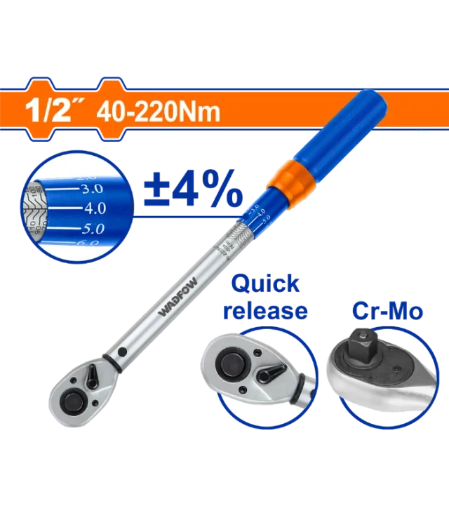 Çelës dinamometrik 1/2″ 40-220Nm WADFOW WWQ7D21