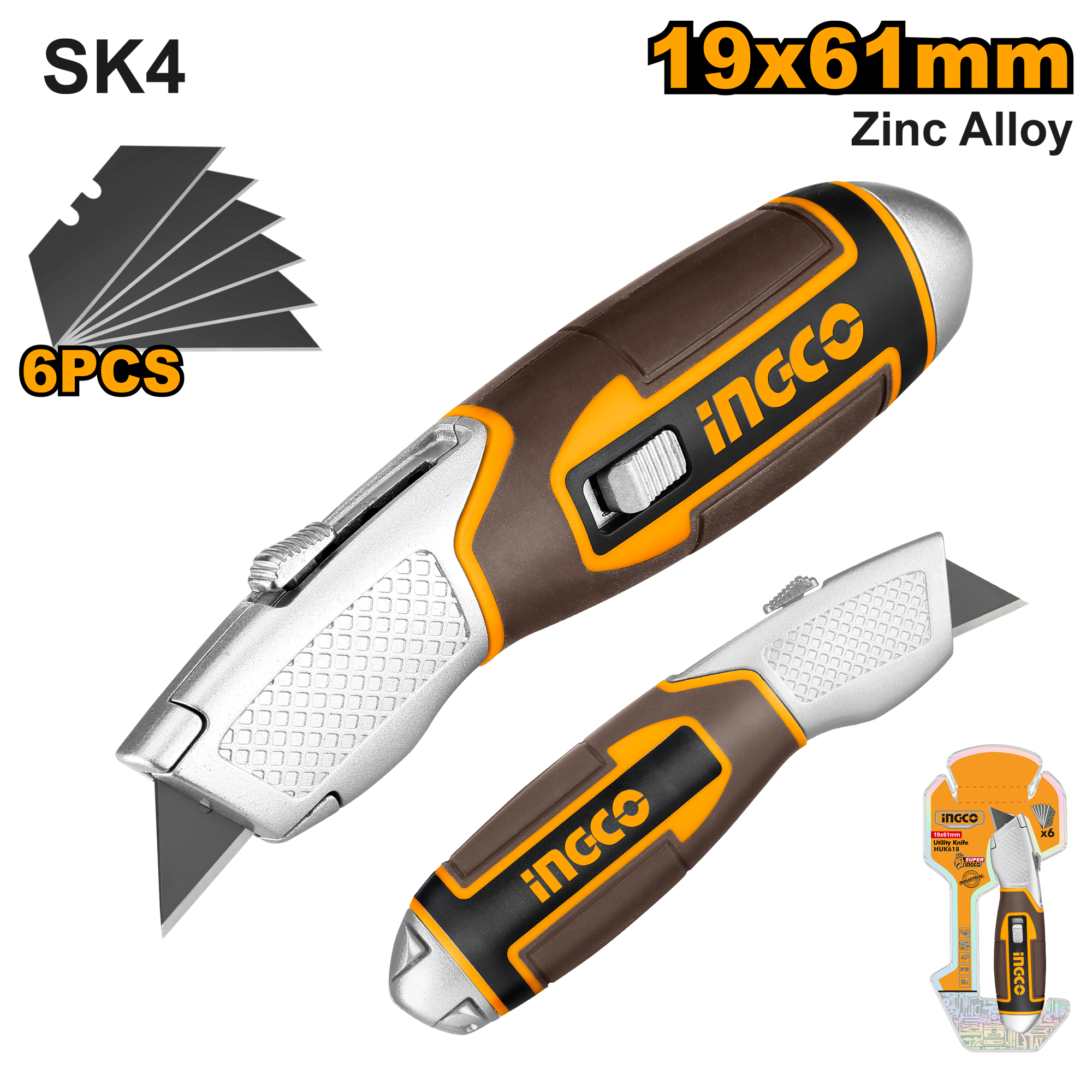 СКАЛПЕР АЛУМИНСКИ 61X19mm +6 СЕЧИВА INGCO HUK618