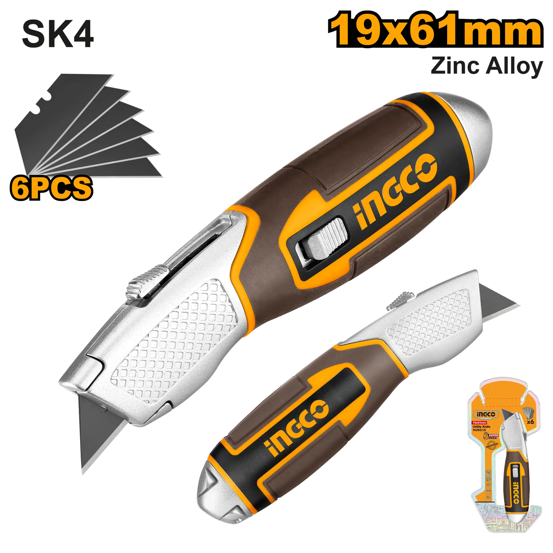 СКАЛПЕР АЛУМИНСКИ 61X19mm +6 СЕЧИВА INGCO HUK618