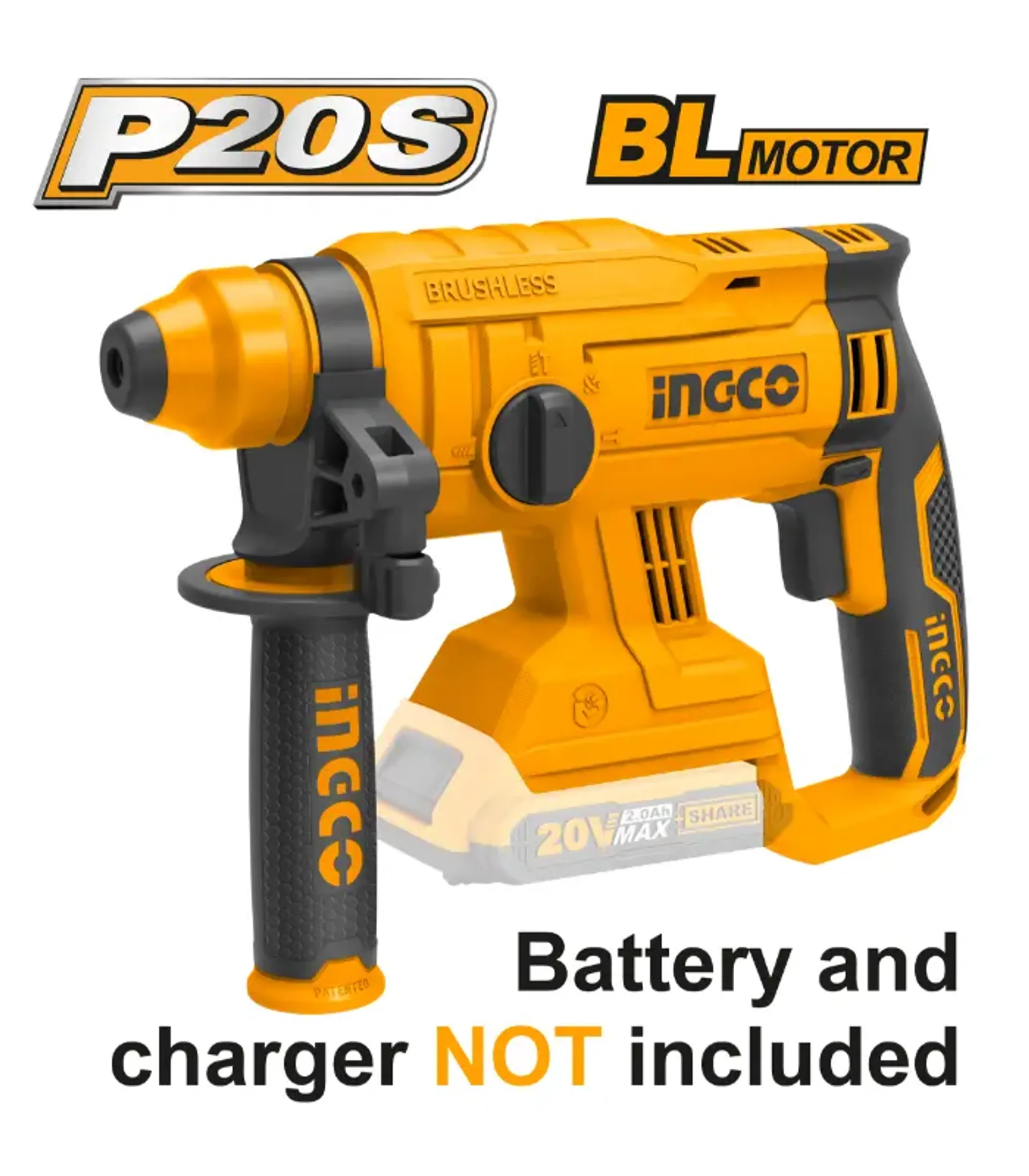 INGCO SDS+ 20V solo pa bateri CRHLI2201