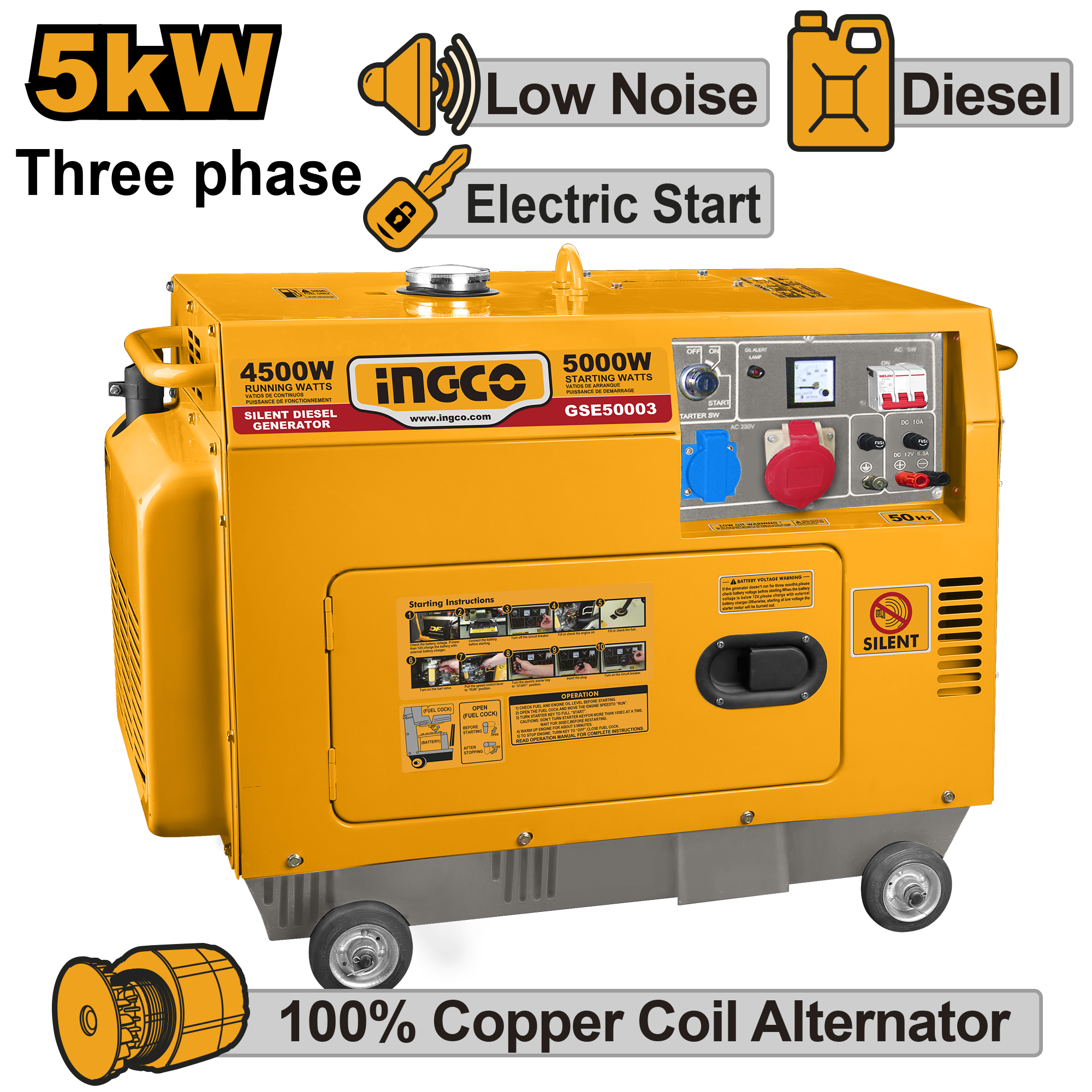 АГРЕГАТ INGCO ДИЗЕЛ 5 KW SILENT GSE50003
