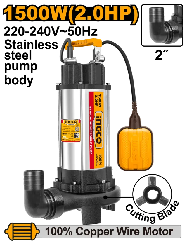 ПОТОПНА ПУМПА INGCO 1500W 2″ SPDB15008