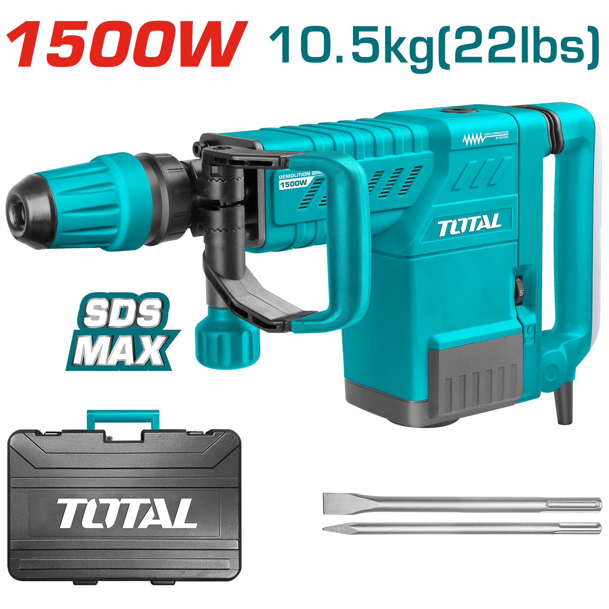 Çekiç elektrik SDS MAX 1500W 25J TOTAL TH215002