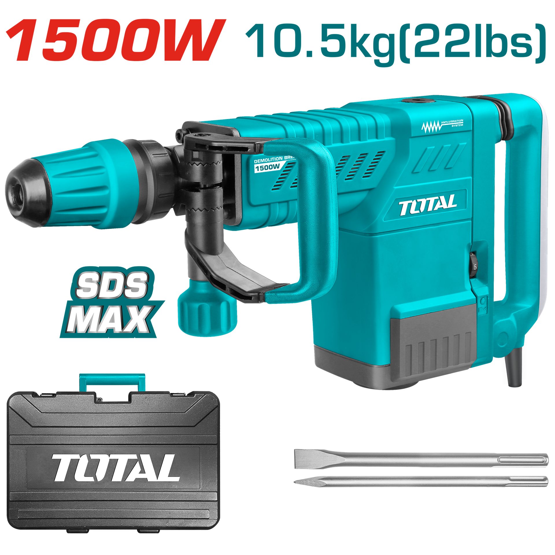 ЕЛЕКТРИЧЕН КРШАЧ SDS MAX 1500W 25J TOTAL TH215002