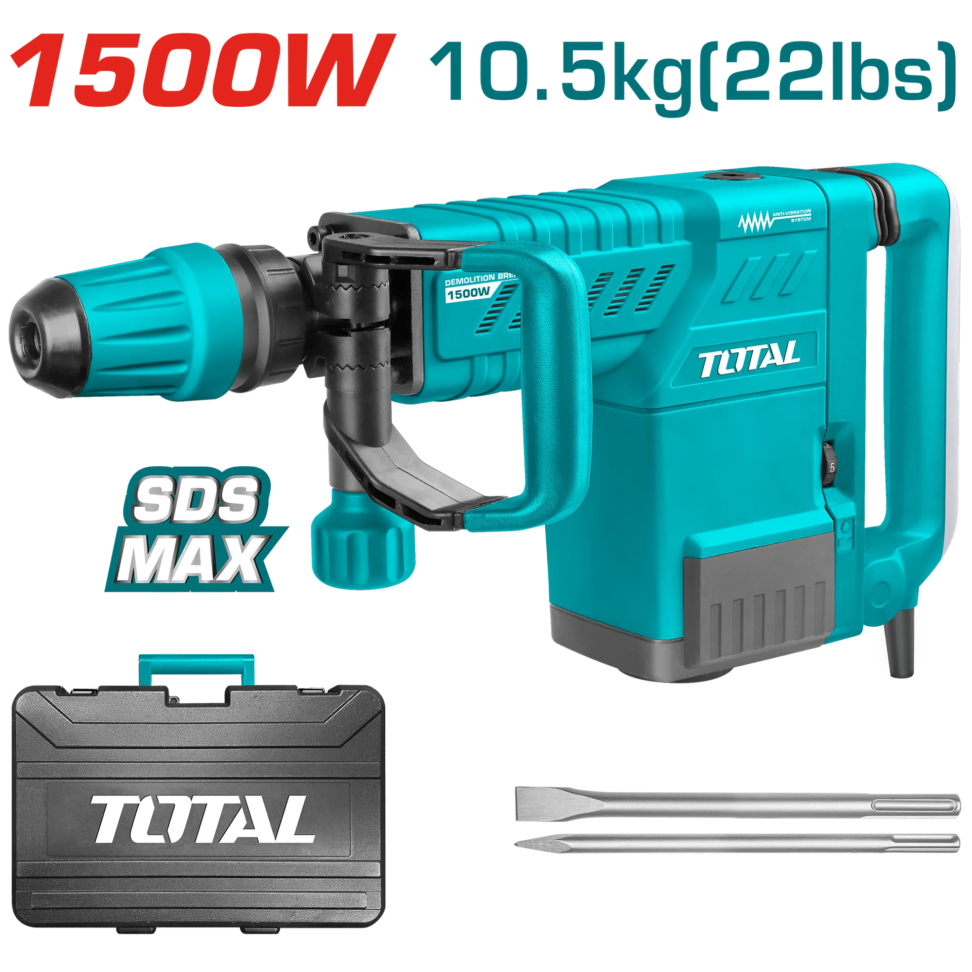 Çekiç elektrik SDS MAX 1500W 25J TOTAL TH215002