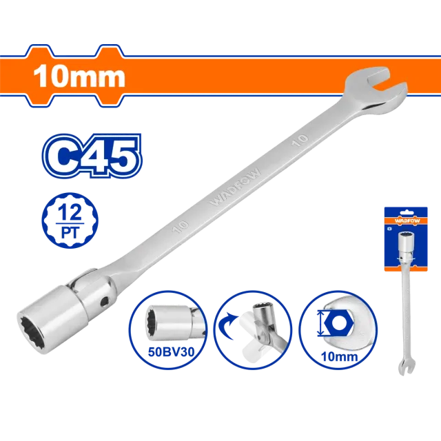 Комбиниран флексибилен клуч 10mm WADFOW WTH1E10