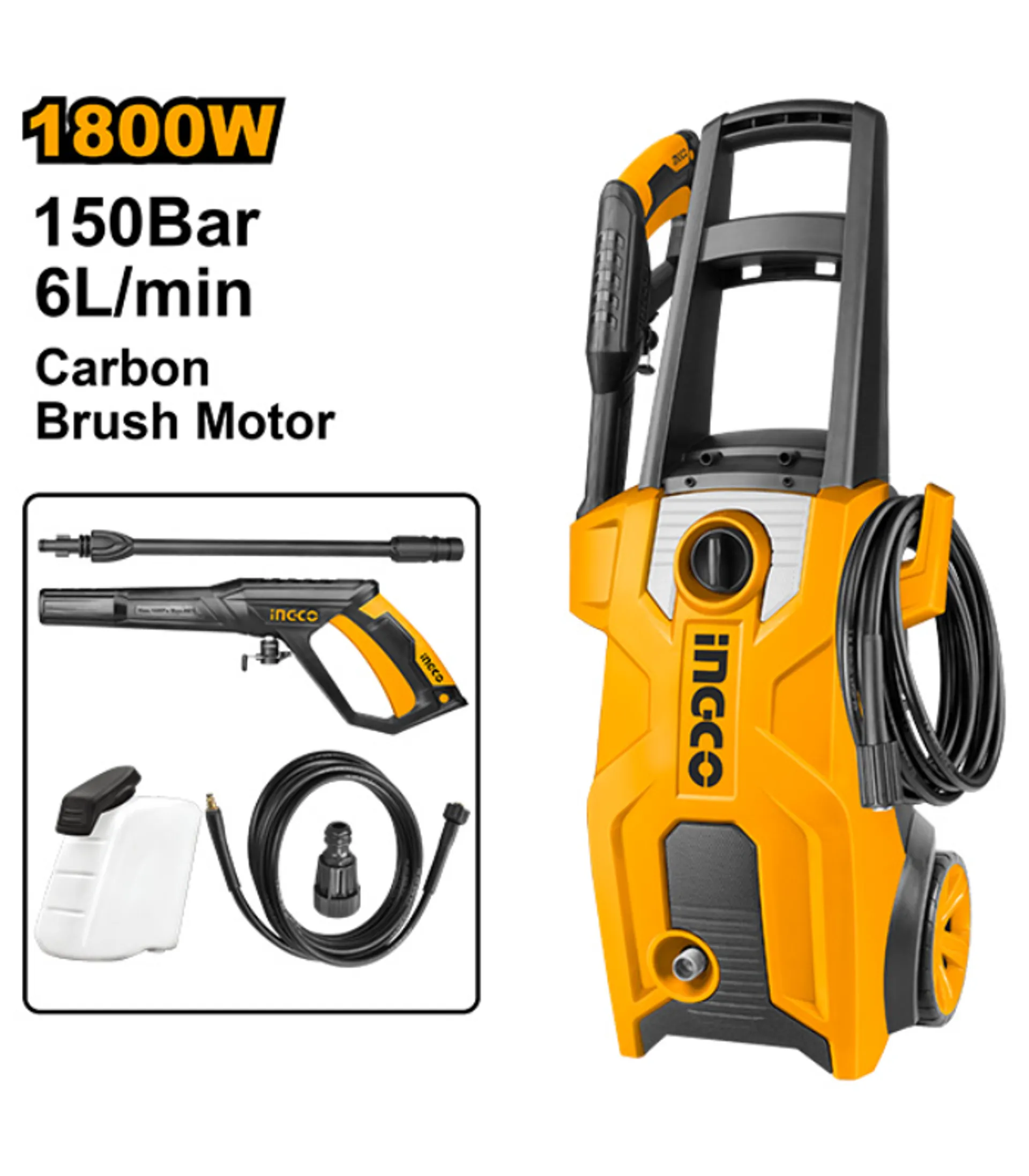 Përplakëse nën presion të lartë 1800W 150Bar INGCO HPWR180058