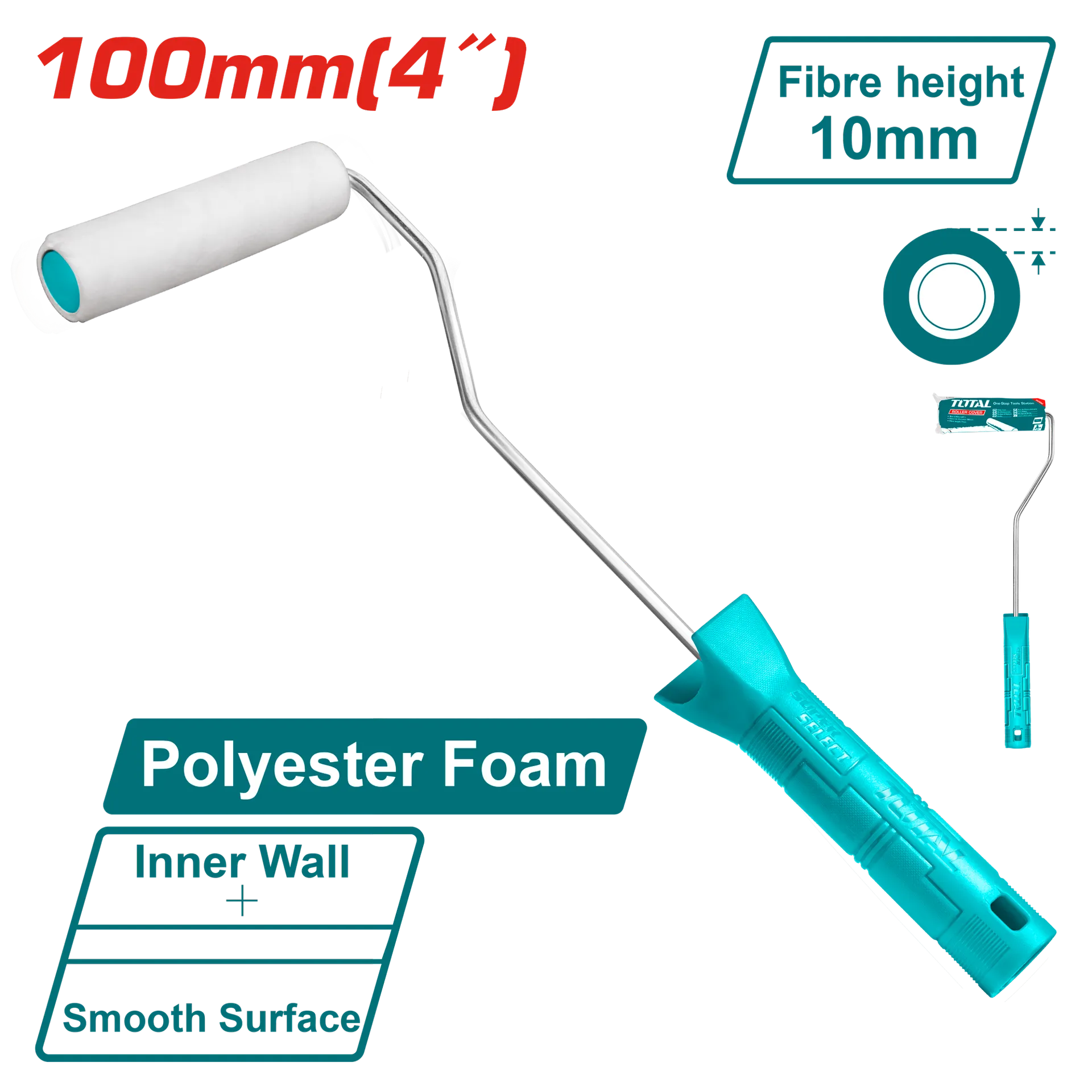 Rullo mini 100mm poliester TOTAL THT8542