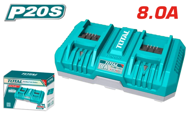 ПОЛНАЧ 20V ЗА 2 БАТЕРИИ 2×4А TOTAL TFCLI2082