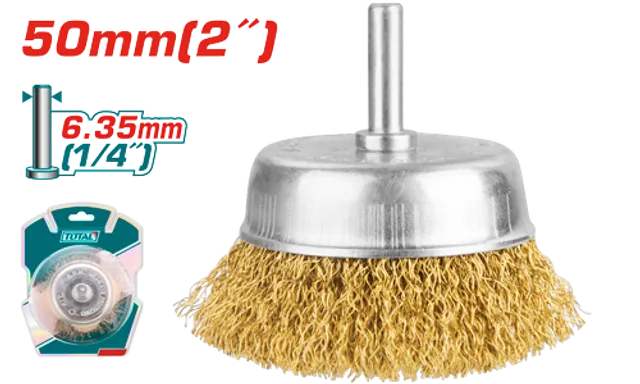 ЧЕТКА МЕСИНГ 50mm ЗА БОРМАШИНА 6.35mm (1/4″) TOTAL TAC33021