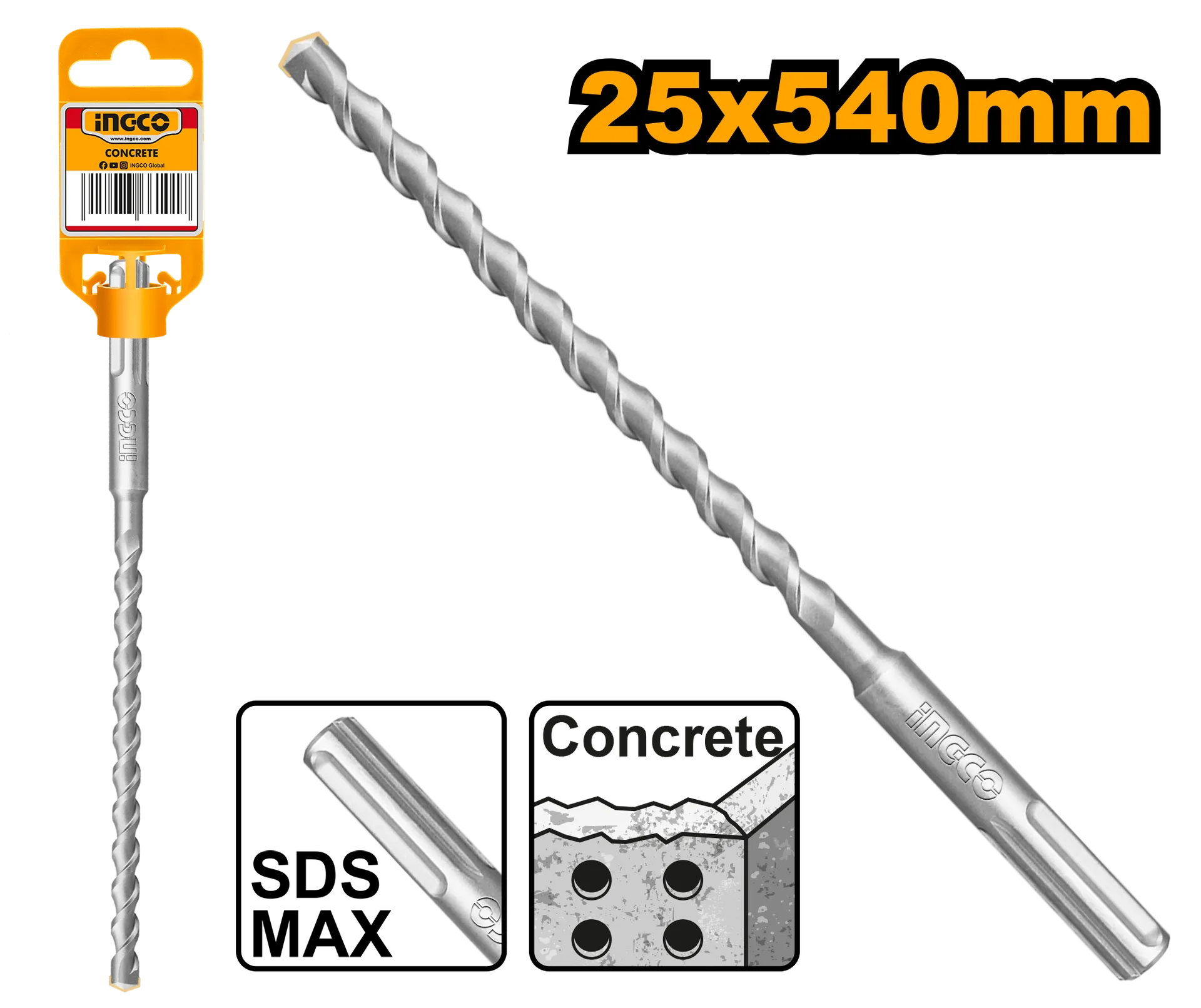 Бургии SDS MAX INGCO 25×540 DBH1242505