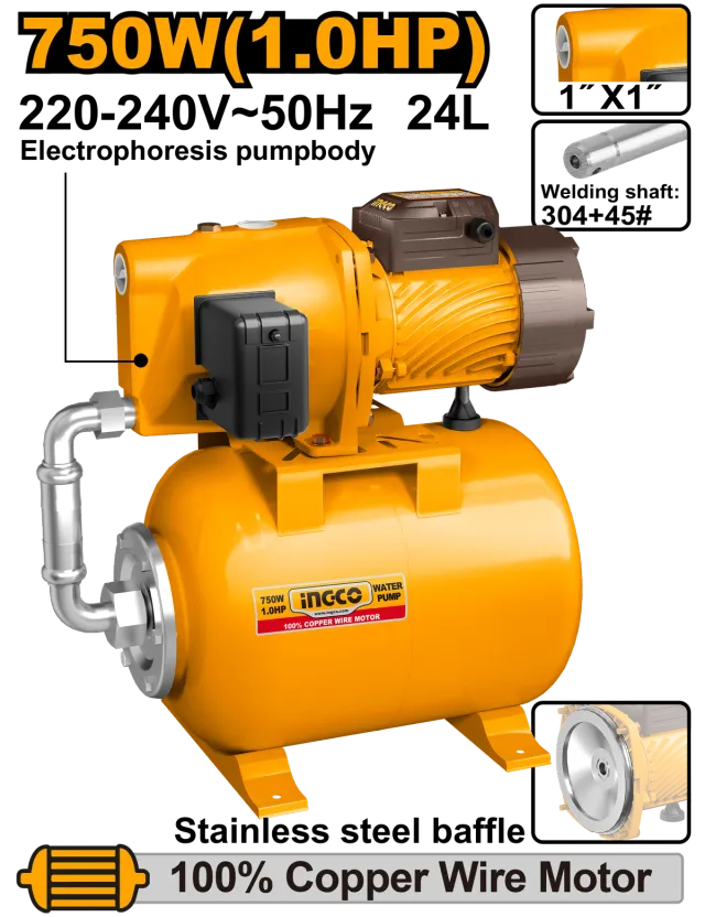 0.75KW ПУМПА ЗА ВОДА ХИДРОФОР INGCO JPT075068