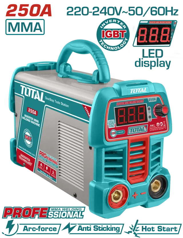 ИНВЕРТОР АПАРАТ ЗА ЗАВАРУВАЊЕ 250A ММА TOTAL TW225069