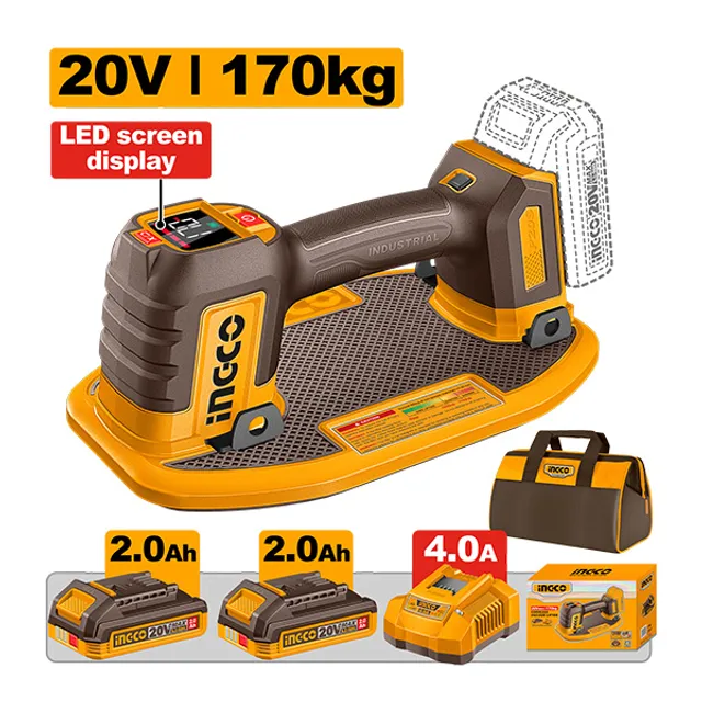 Ngritës me vakum me bateri për pllaka 20V 170kg INGCO CSCLI20305