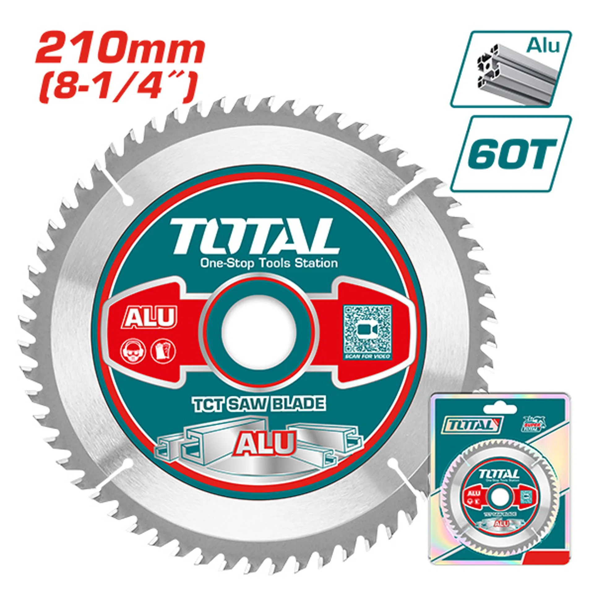 ДИСК ЗА АЛУМИНИУМ TOTAL 210mm 60T