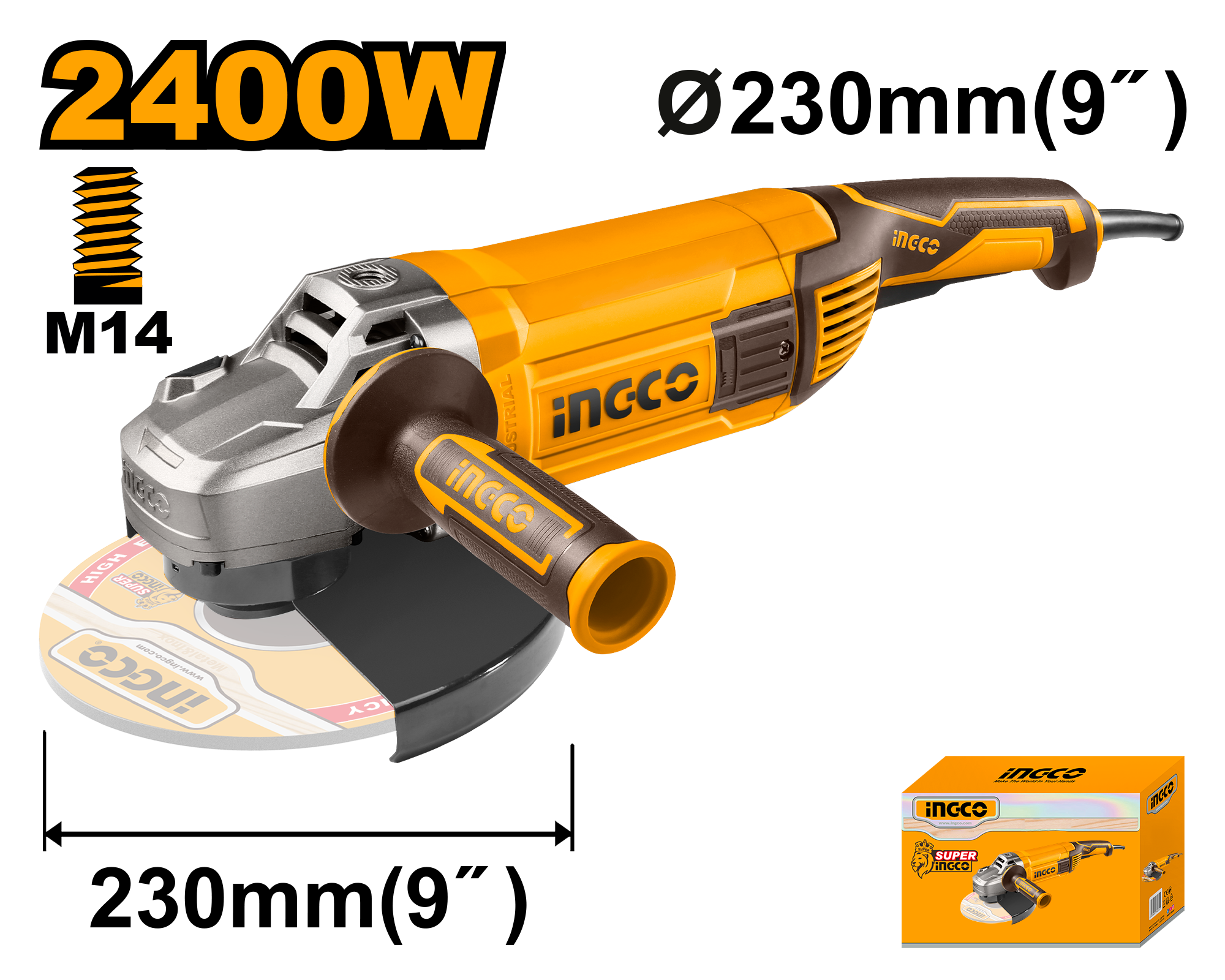 Brusi angular 2400W F230 INGCO AG24008