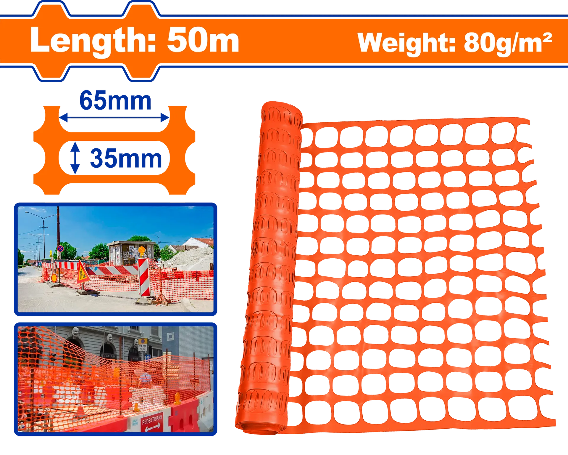 Rrjetë portokalli 80G 1x50M WADFOW WTQ9602