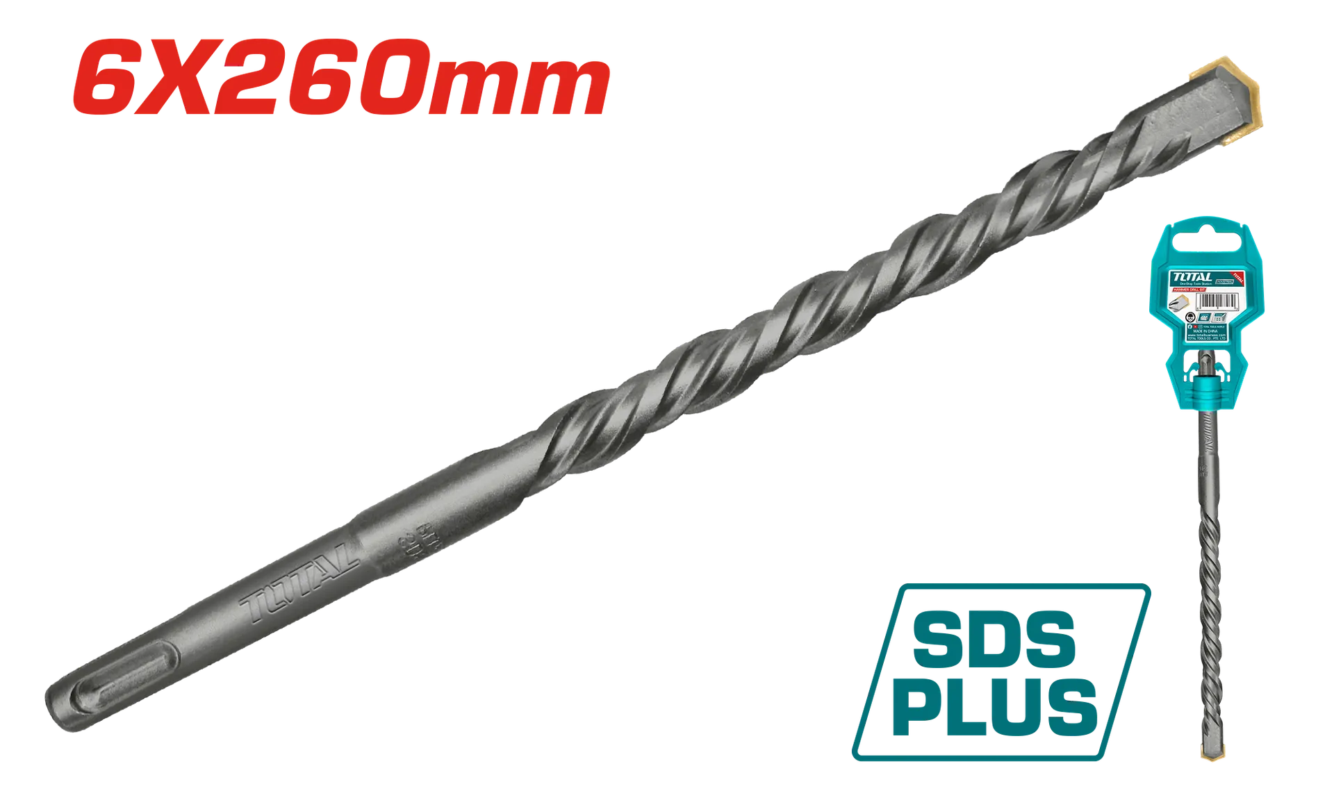 БУРГИЈА ЗА БЕТОН SDS+ 4 6x260mm TOTAL TAC310604C