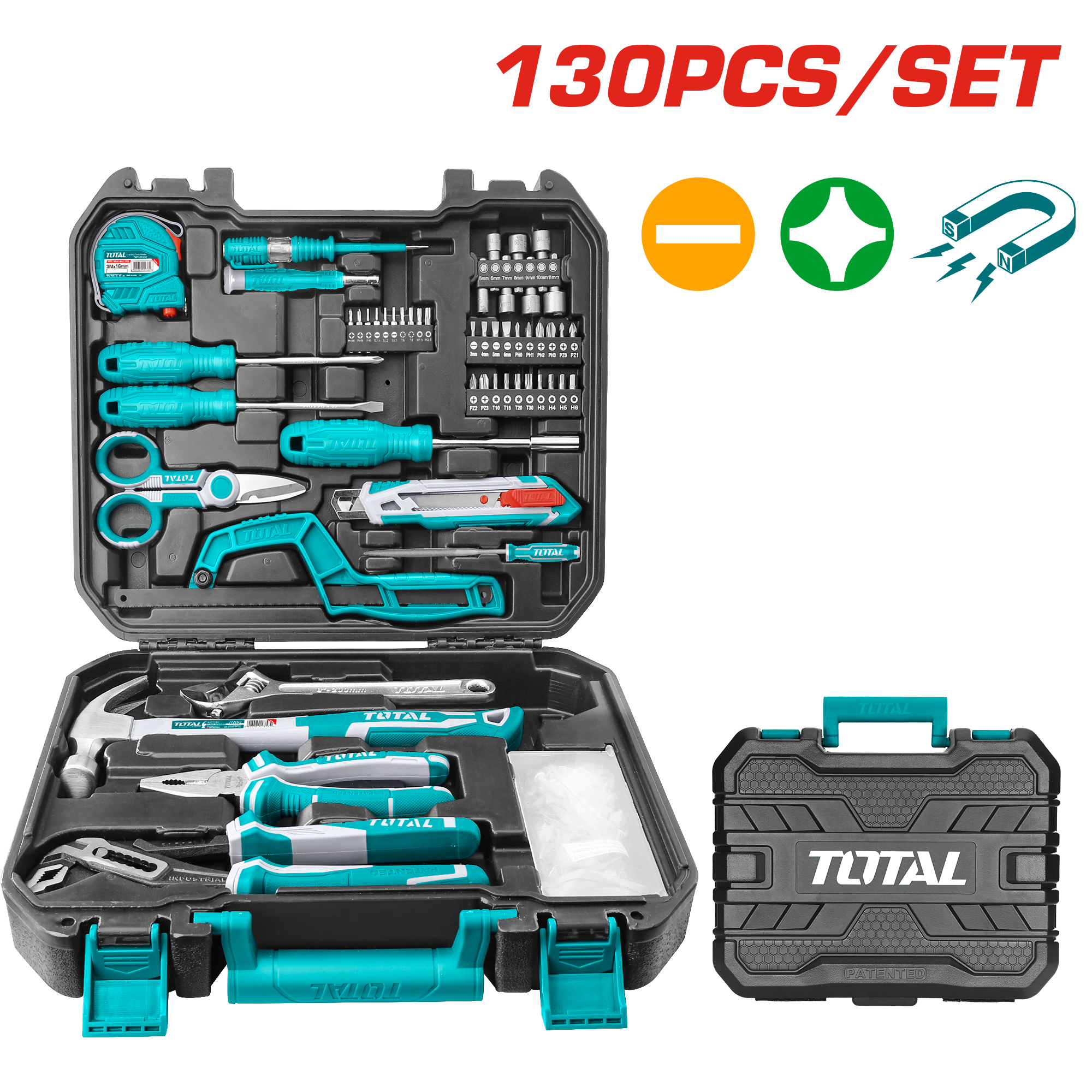 СЕТ 130/1 РАЧЕН АЛАТ ВО КУФЕР TOTAL THKTHP21306