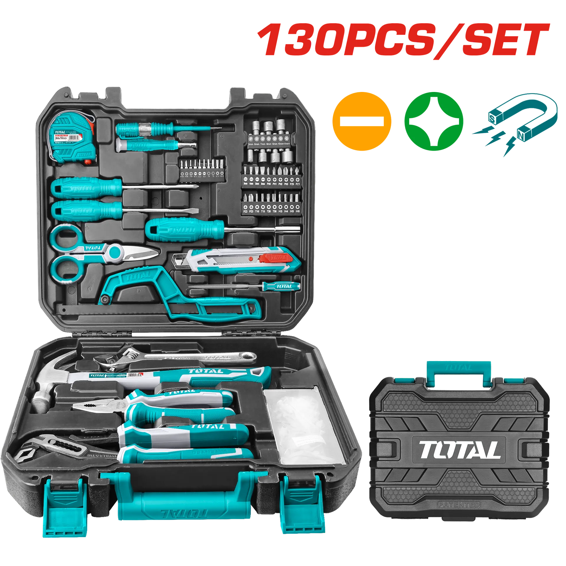СЕТ 130/1 РАЧЕН АЛАТ ВО КУФЕР TOTAL THKTHP21306