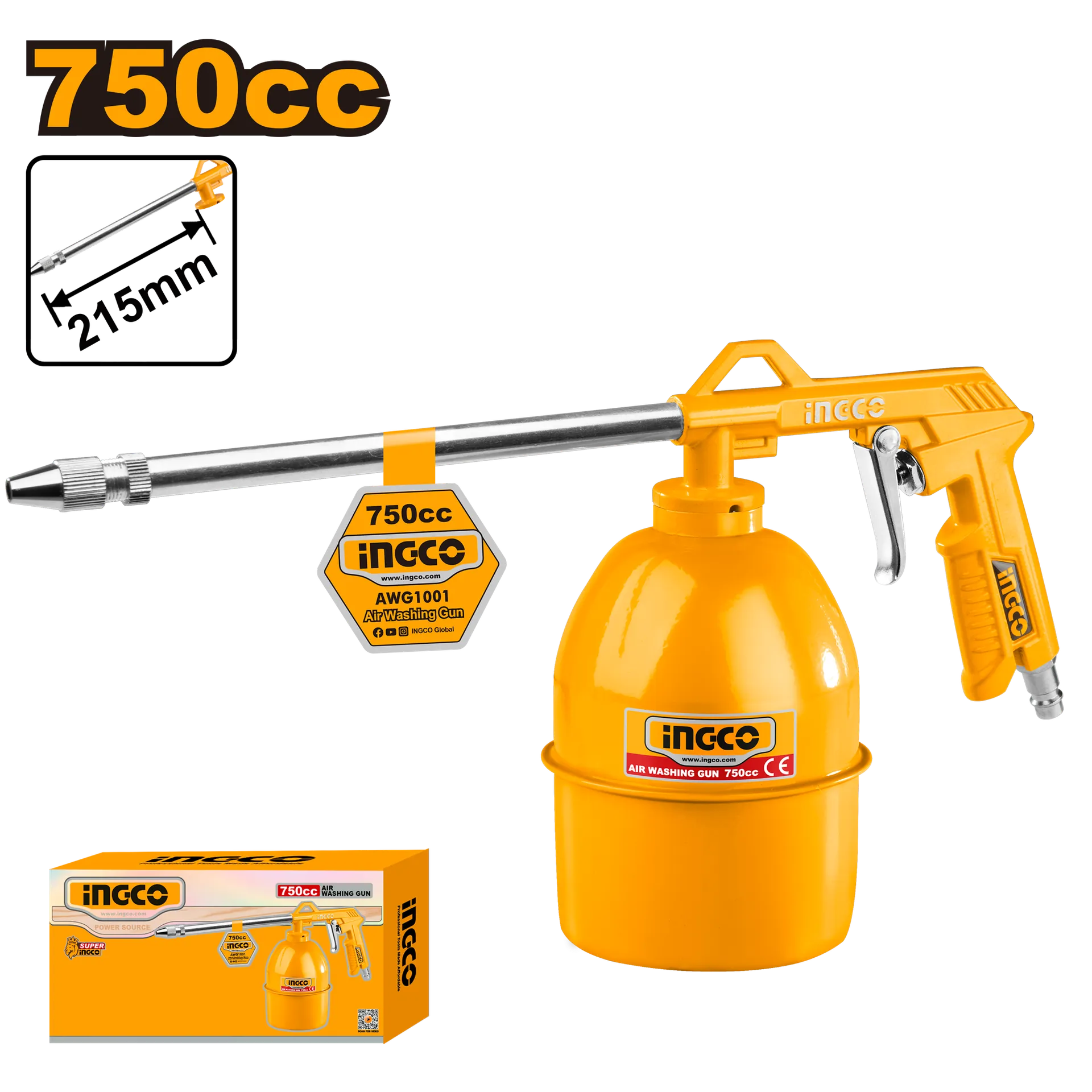 ПНЕВМАТСКИ ПИШТОЛ ЗА МАСЛО 2.1 INGCO AWG1001