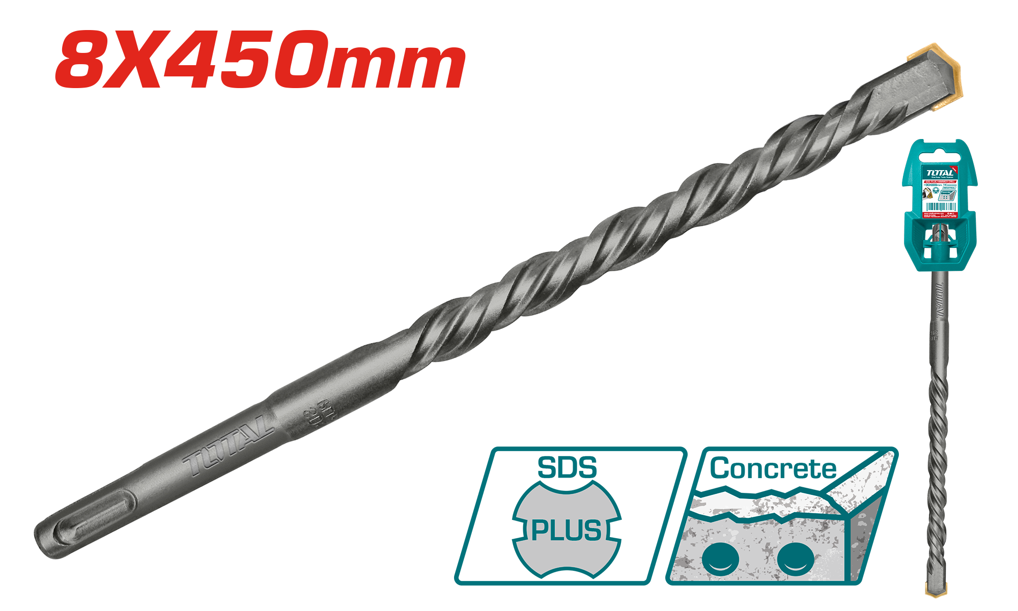 Shpues per beton SDS+ 8x450mm TOTAL TAC310806