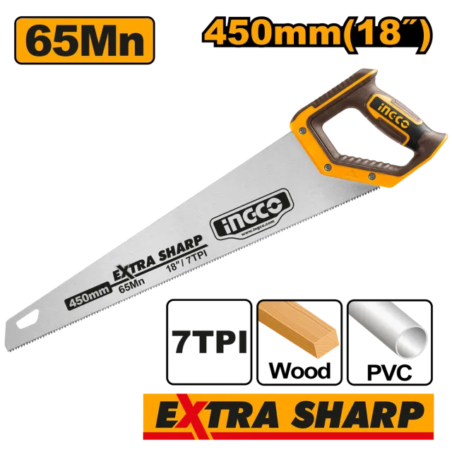 Sharrë dore për drunj dhe plastikë INGCO 450mm HHAS15450