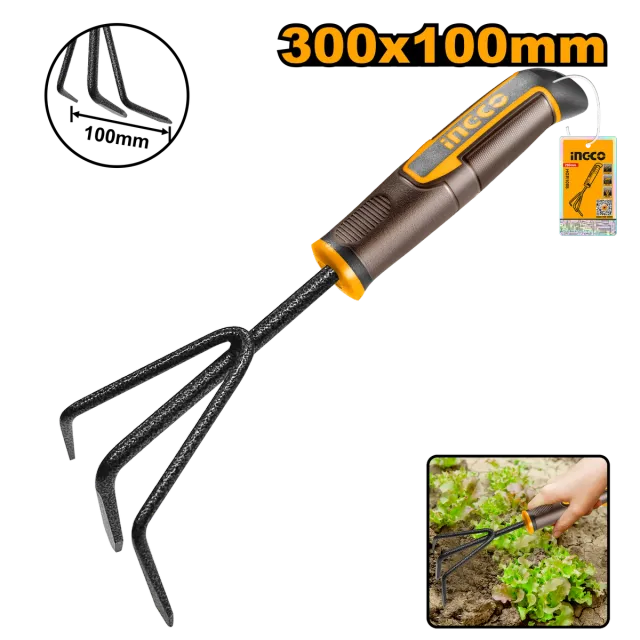 МИНИ ГРЕБЛО ГРАДИНАРСКО 3 РОГА 300mm INGCO HGR1008