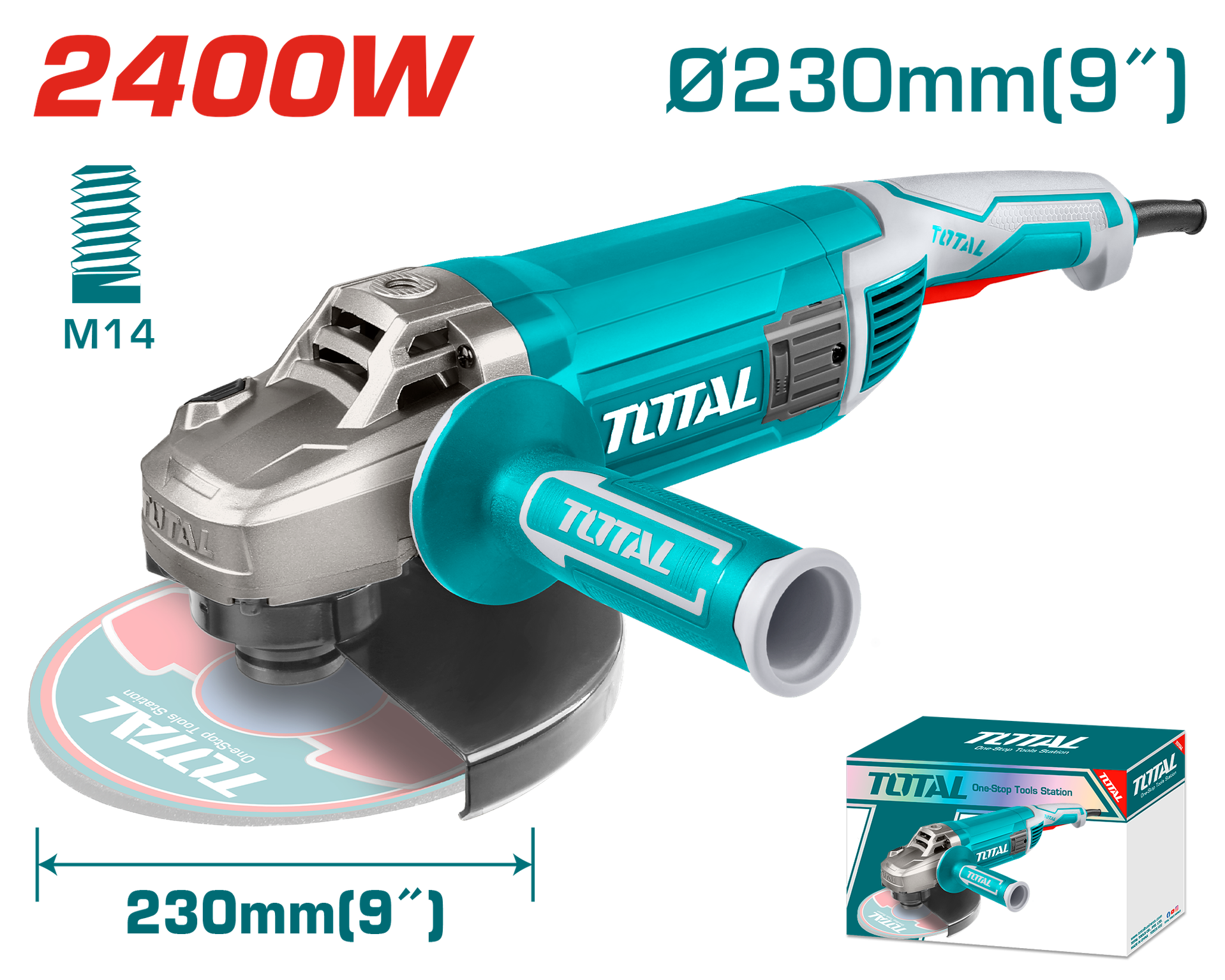 ЕЛЕКТРИЧНА БРУСИЛКА 2400W 230mm TOTAL TG1252306