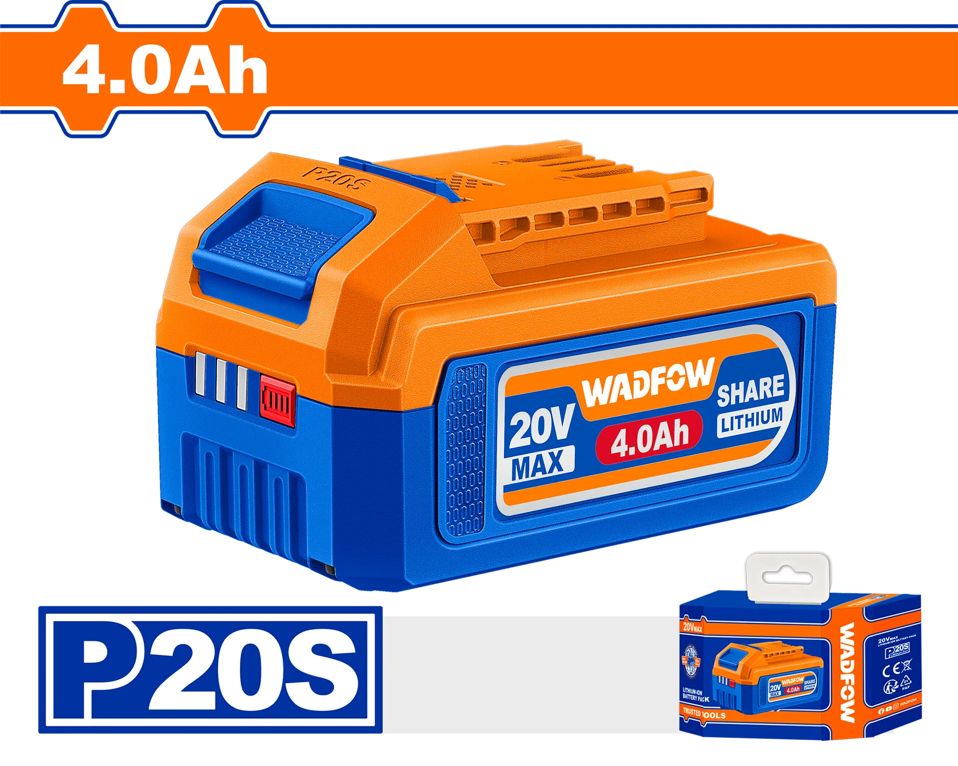 Bateria 20V 4.0Ah WADFOW WLBP540
