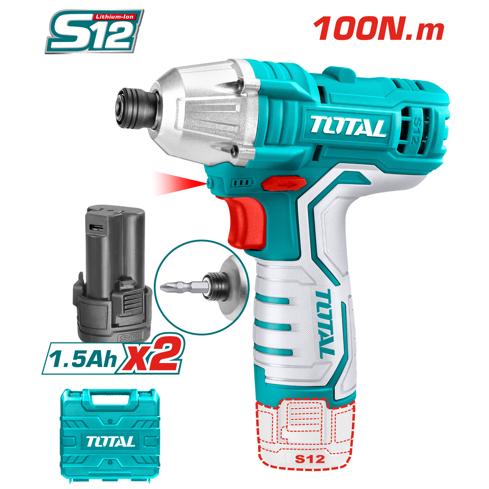 Shpuese TOTAL 12V 2×1.5Ah TIRLI1201