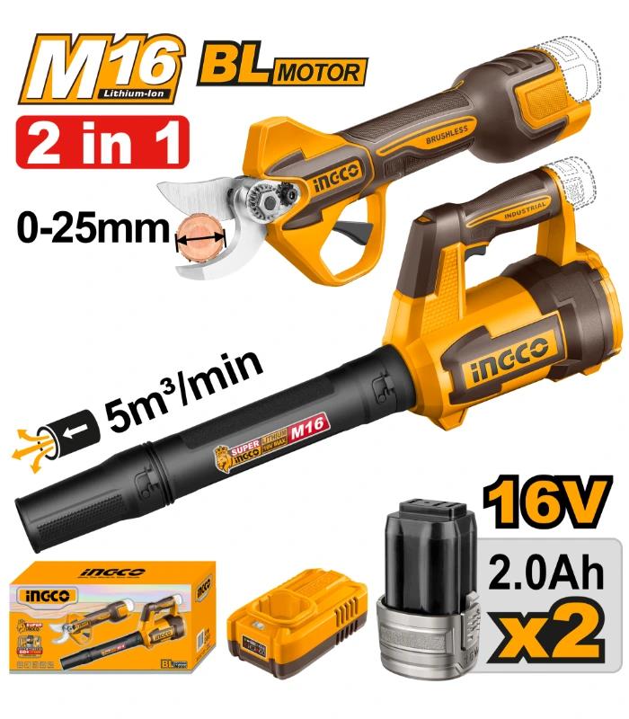 СЕТ 2/1 ДУВАЛКА + НОЖИЦИ ЗА КРОЕЊЕ INGCO 16V COSLI250385(M)