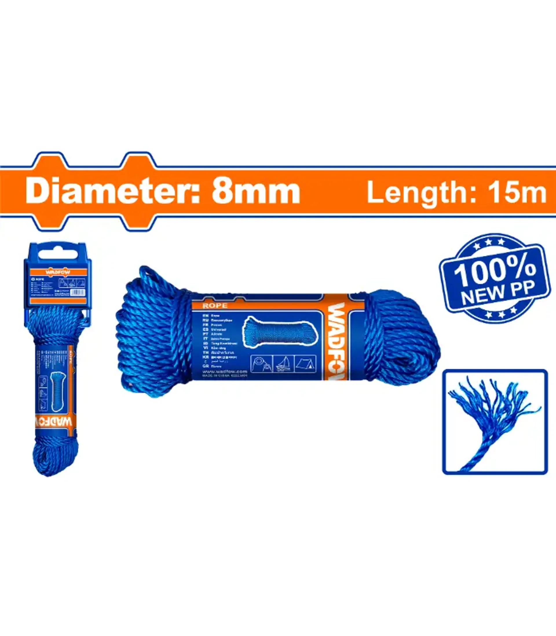 Litar plastik 8mm 15m WADFOW WAD