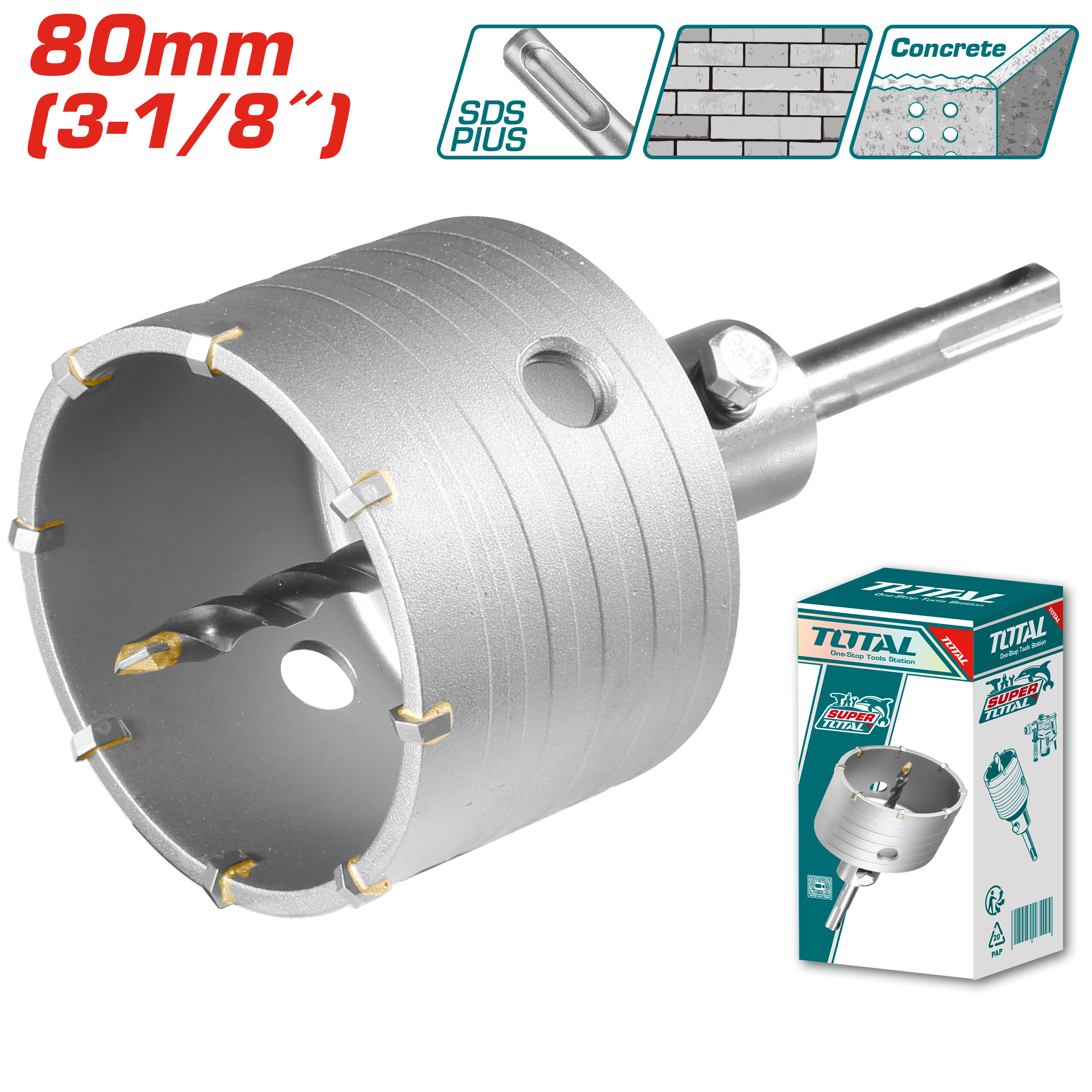 Kurorë për beton 80mm TOTAL TAC430801