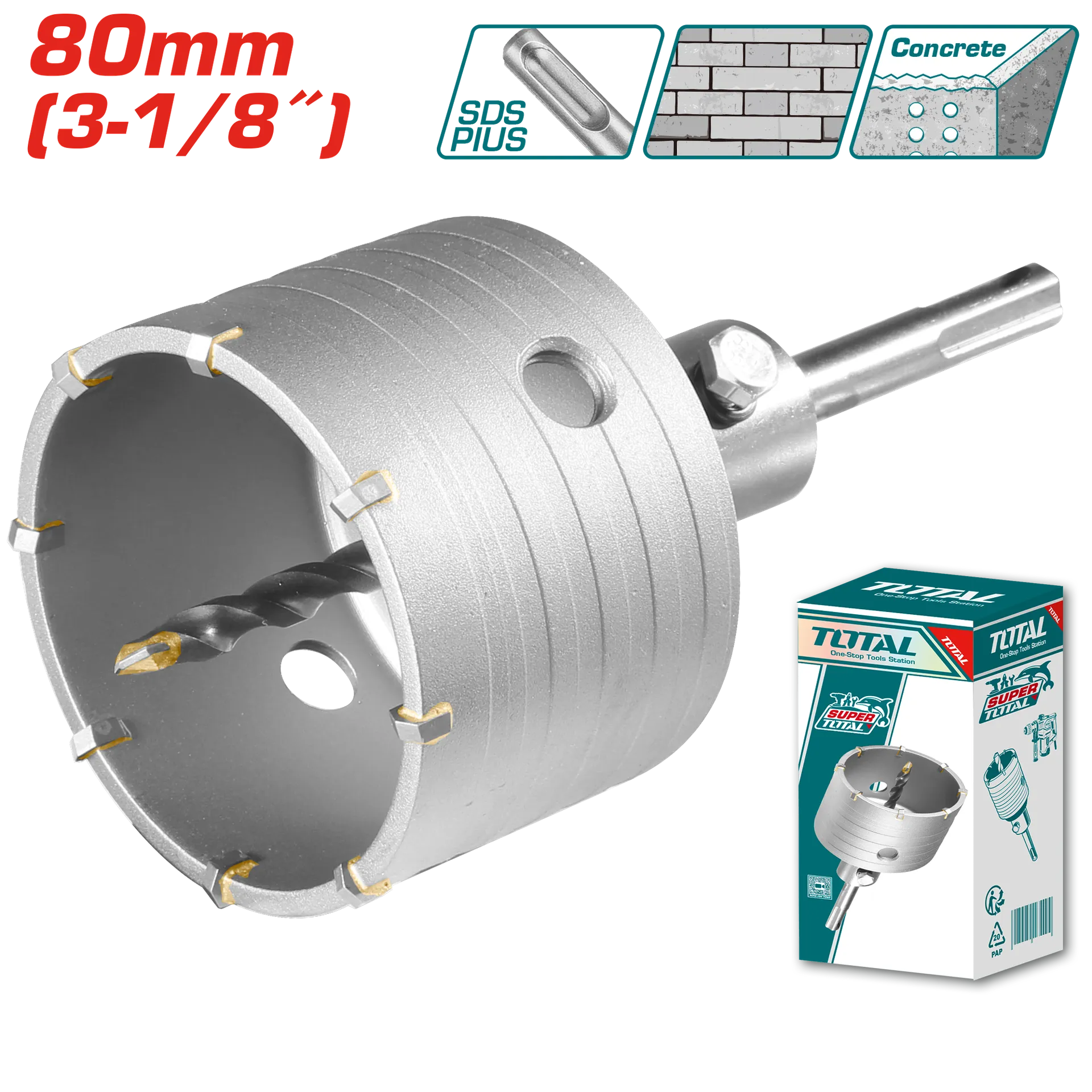 Kurorë për beton 80mm TOTAL TAC430801