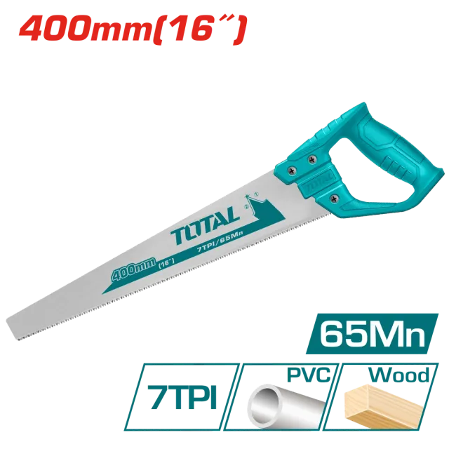 РАЧНА ПИЛА TOTAL 400mm 7TPI ЗА ДРВО И ПЛАСТИКА THT551663D
