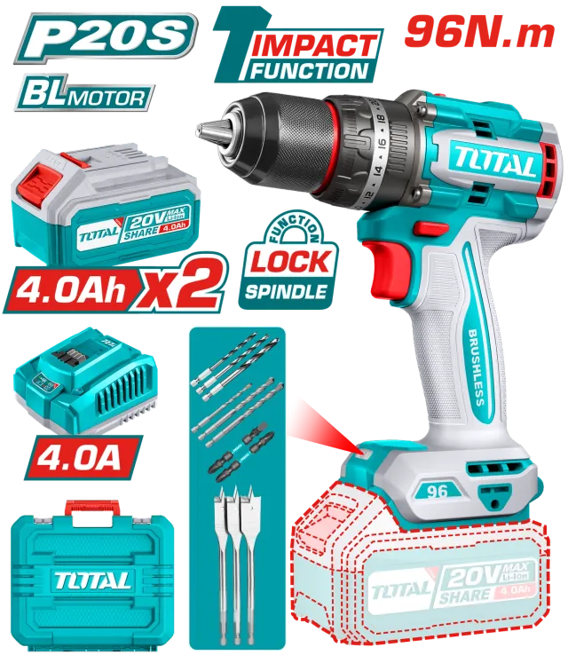 ШТРАФИЛИЦА 20V 96Nm 2×4.0Ah TOTAL TIDLI20968