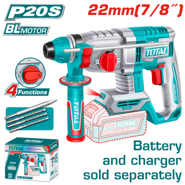 Shpuese goditese bulina SDS+ 22mm 20V vetem pa baterie TOTAL TRHLI21228