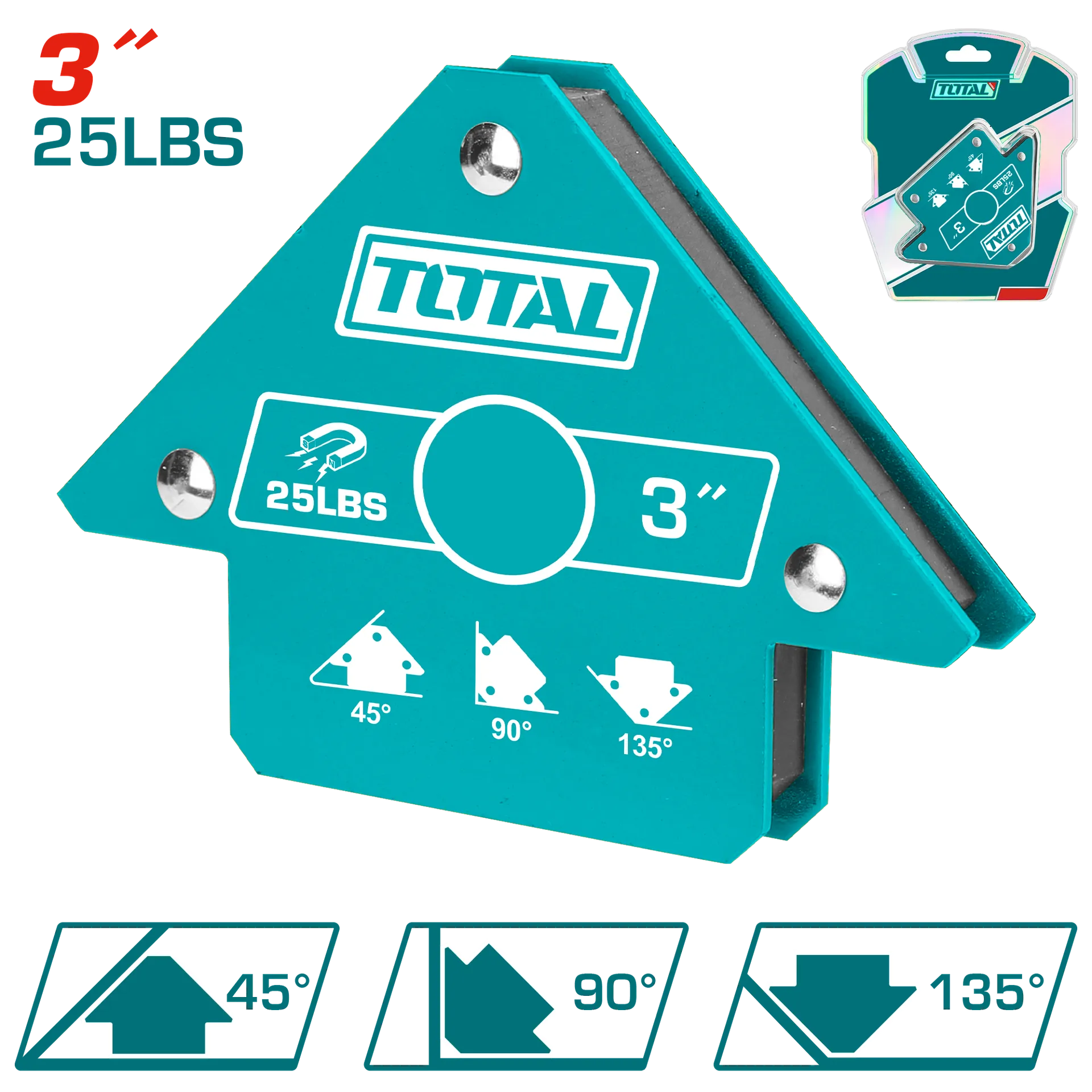 Magnet këndor për saldim 75mm TOTAL TAMWH25032