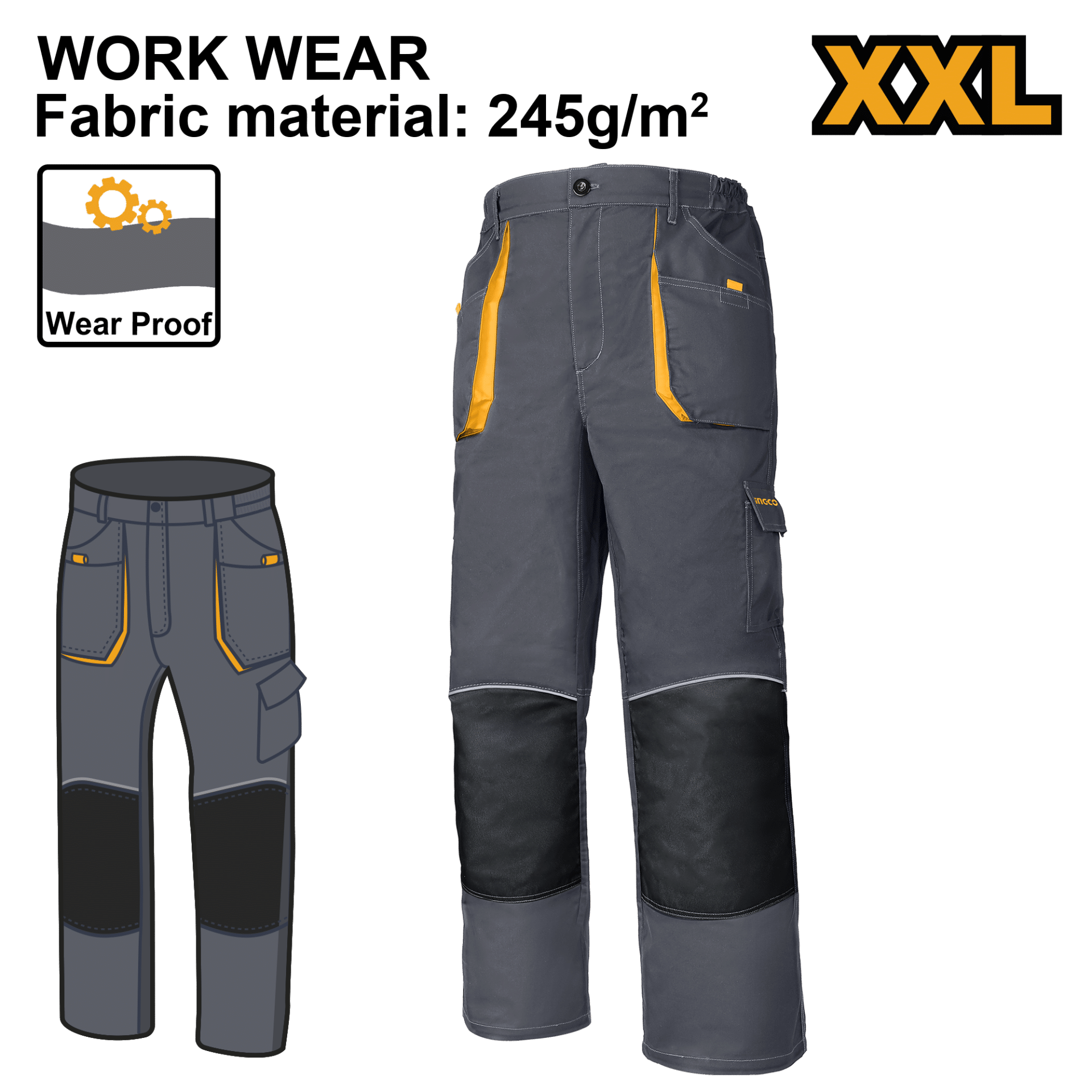 РАБОТНИ ПАНТАЛОНИ XXL INGCO WUCT8022.XXL
