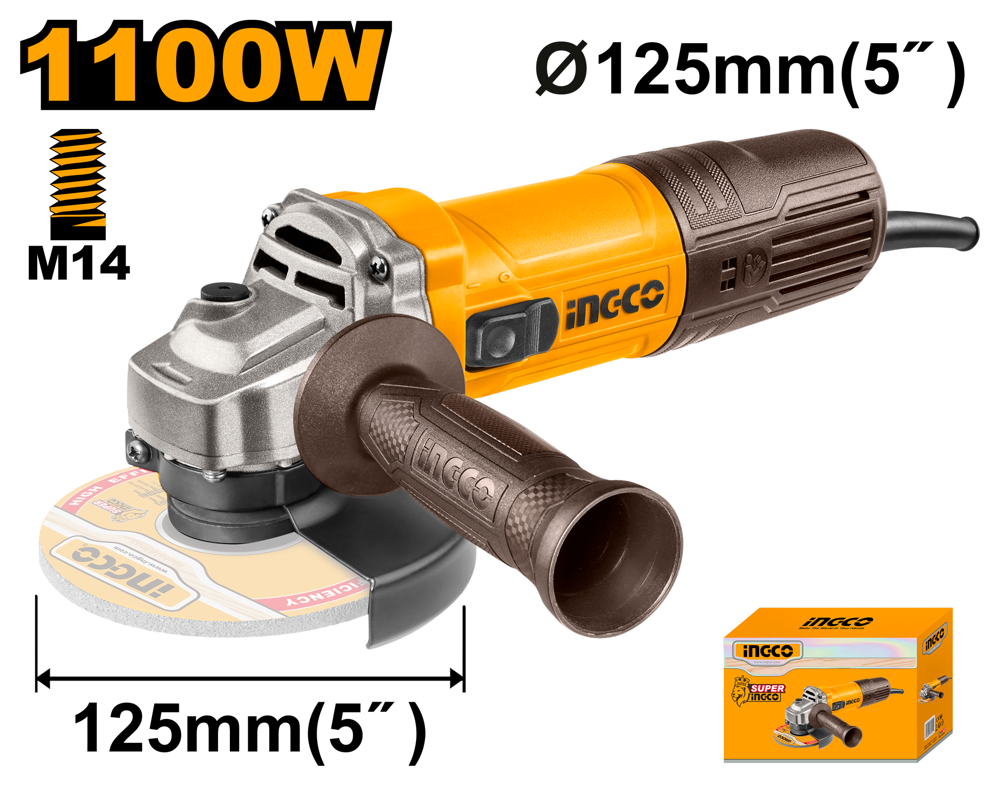 Brusilja këndore 1100W F125 INGCO AG110028