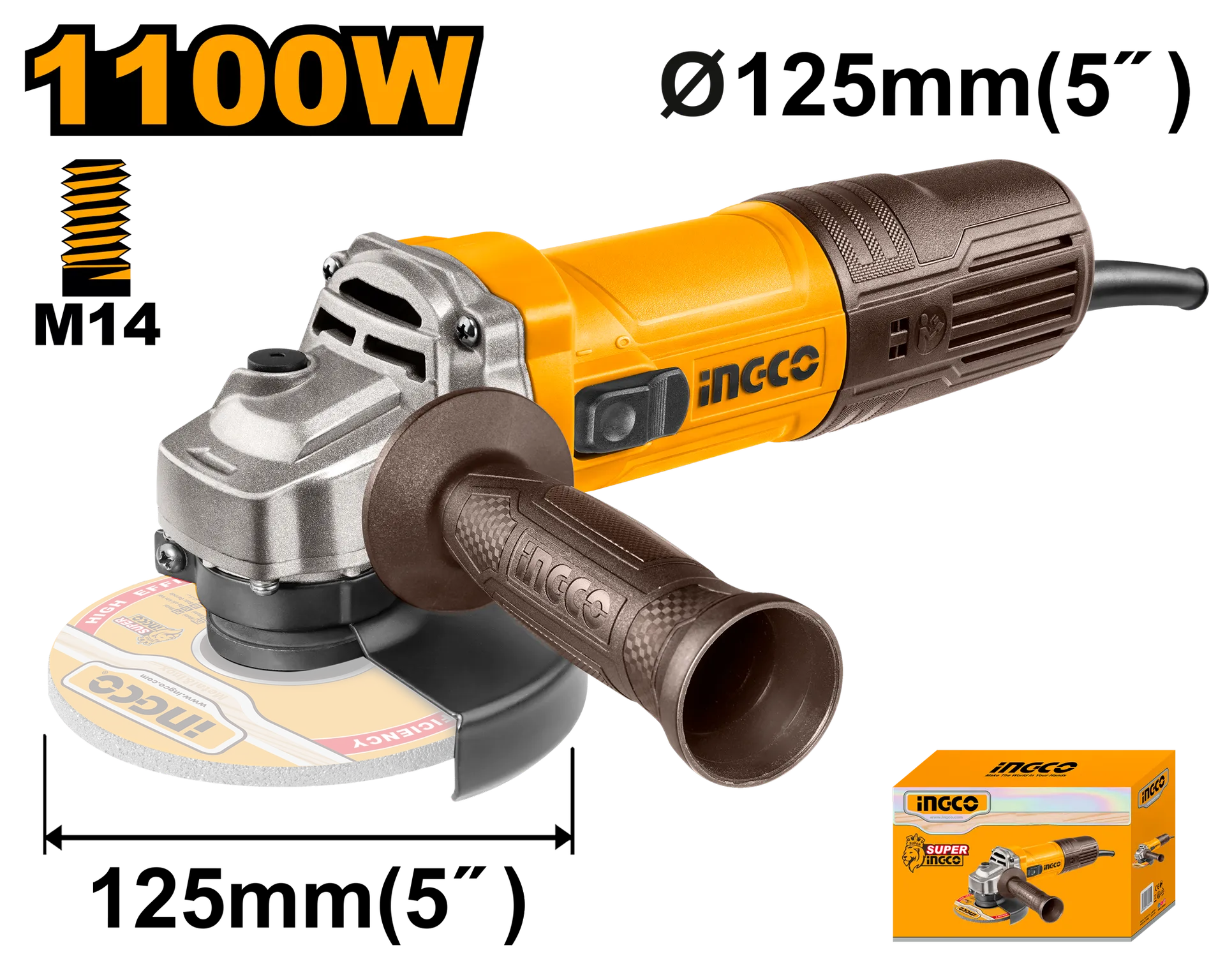 Brusilja këndore 1100W F125 INGCO AG110028
