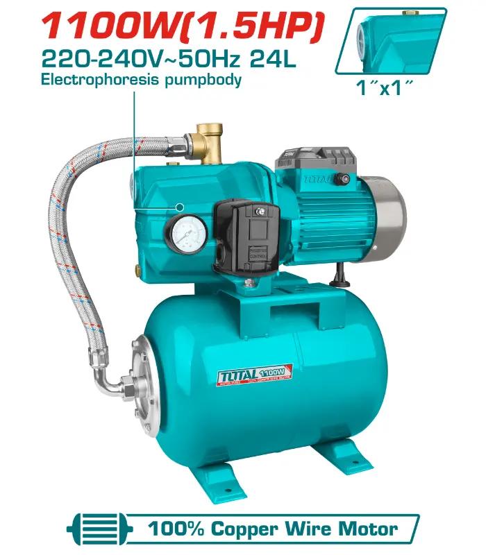 1KW pompë ujësh hidrofor + shishe 24L TOTAL TVP411006