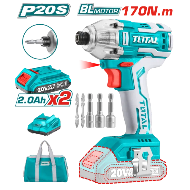 Vida goditese 20V 170Nm 2×2.0Ah bateri TOTAL TIRLI2002