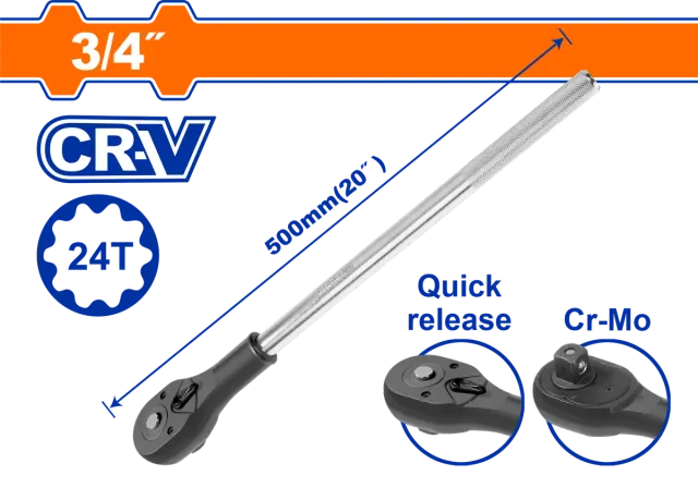 Çelës ratchet i gjatë 500mm 3/4″ 24T WADFOW WRW3234