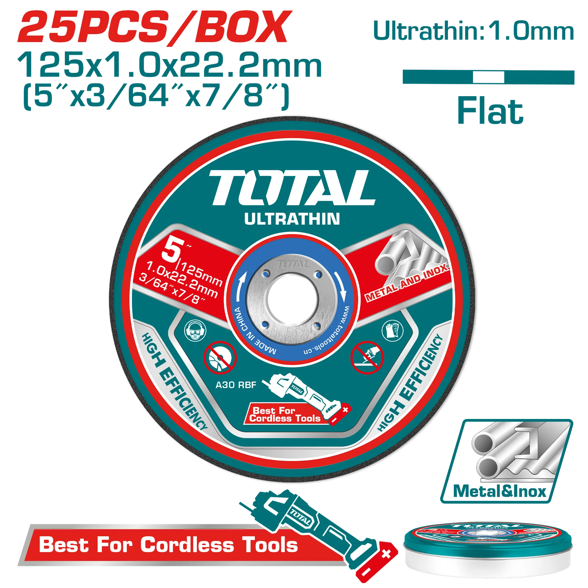 TOTAL guri shlitjeje 125x1mm 1/25pcs TAC21012525